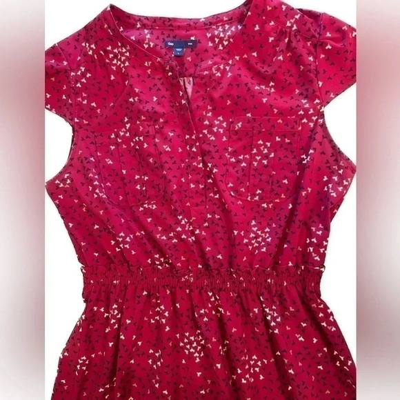 Gap Small Red Cap Sleeve Dress Sz S - Picture 2 of 8